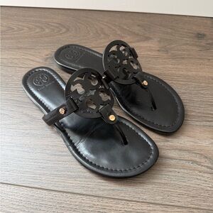 COPY - Tory Burch Black Sandals with Medallion Logo